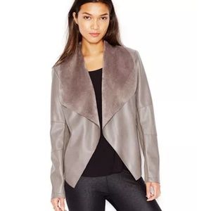Bar III Flyaway Faux-Leather Jacket Sz Medium